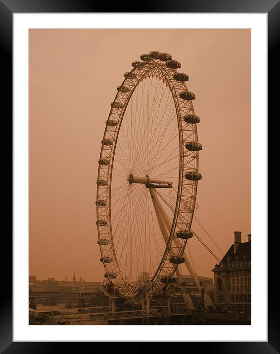 The London Eye Framed Mounted Print by kelly Draper
