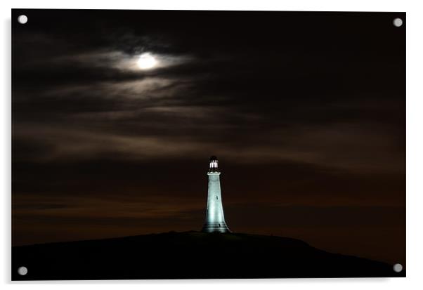 Super Moon & Hoad Monument at Night Acrylic by Paul Leviston