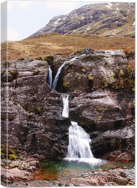 Waterfall in Glencoe Scotland Canvas Print by Jacqi Elmslie