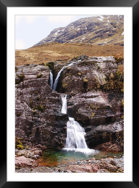 Waterfall in Glencoe Scotland Framed Mounted Print by Jacqi Elmslie