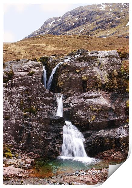 Waterfall in Glencoe Scotland Print by Jacqi Elmslie
