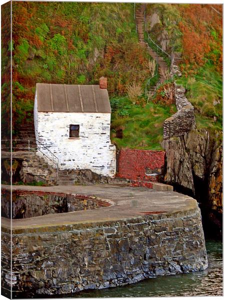 Porthgain.Old Harbour Masters Office. Canvas Print by paulette hurley