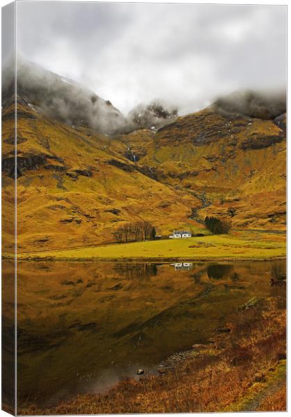 Cottage in Glencoe Canvas Print by Jacqi Elmslie