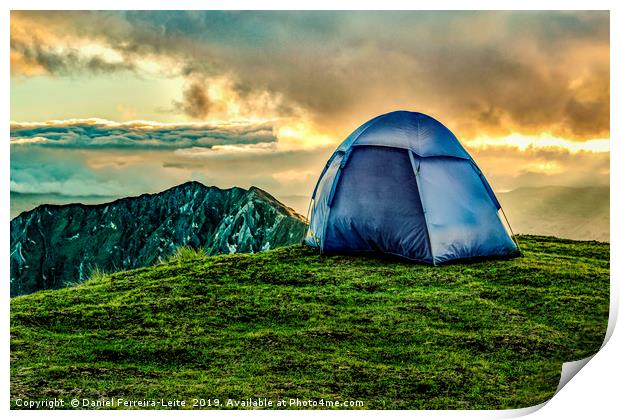 Tent at Top of Mountain, Quilotoa, Ecuador Print by Daniel Ferreira-Leite