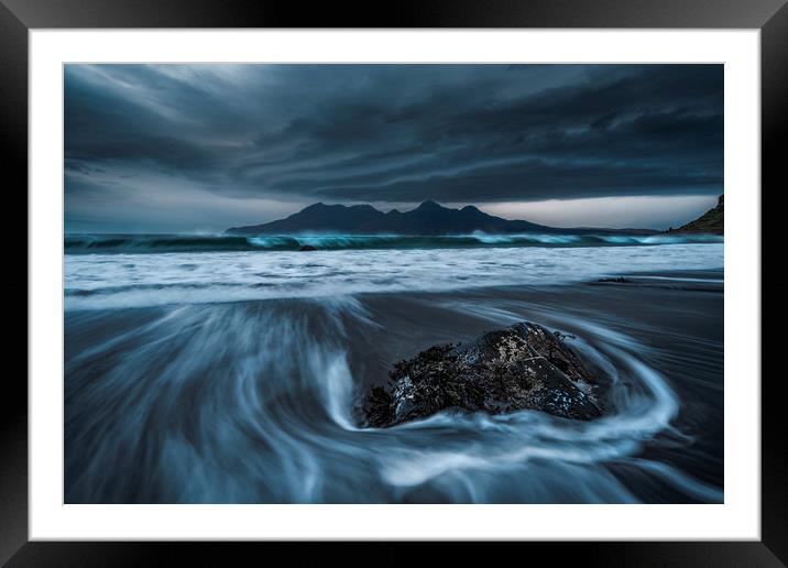 Lenticular clouds over the Isle of Rum  Framed Mounted Print by John Finney