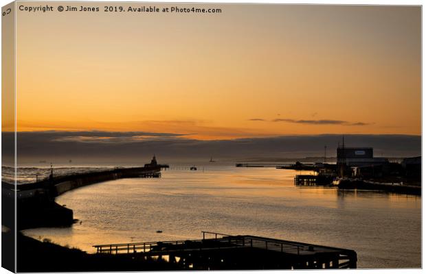 Dawn on the River Blyth in Northumberland. Canvas Print by Jim Jones