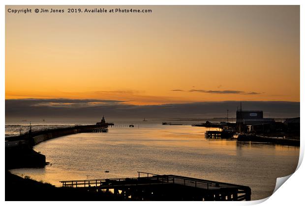 Dawn on the River Blyth in Northumberland. Print by Jim Jones