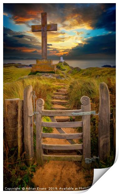 Llanddwyn Island Sunset Anglesey Print by Adrian Evans