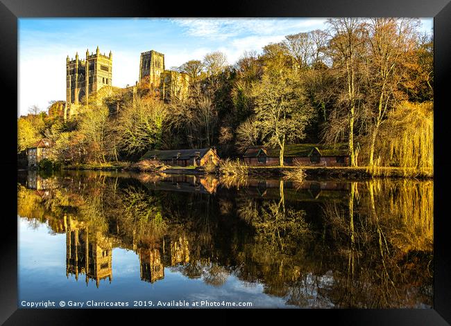 Reflections at Durham Cathedral Framed Print by Gary Clarricoates