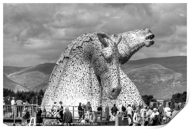 Come see the Kelpies - B&W Print by Tom Gomez