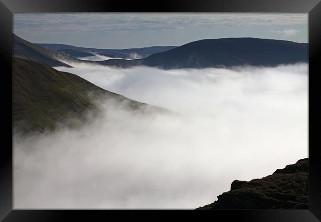 Fog in the Welsh valleys Framed Print by Oxon Images