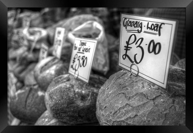 West Malling Market - The price of bread Framed Print by Jonathan Pankhurst