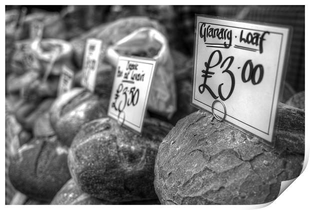 West Malling Market - The price of bread Print by Jonathan Pankhurst