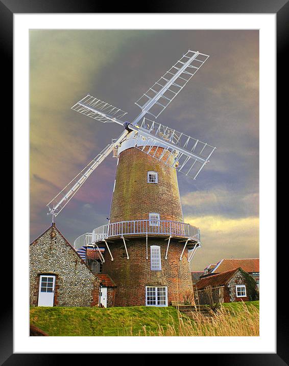 Cley Windmill Framed Mounted Print by kelly Draper