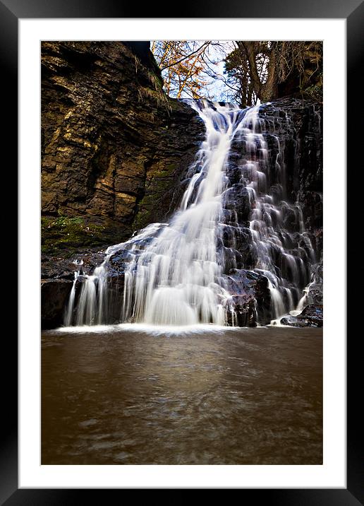 Hareshaw Linn, Bellingham, Northumberland. Framed Mounted Print by David Lewins (LRPS)