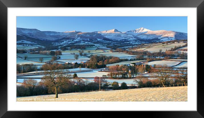 Brecon Beacons as Winter Dawn's Framed Mounted Print by Philip Veale