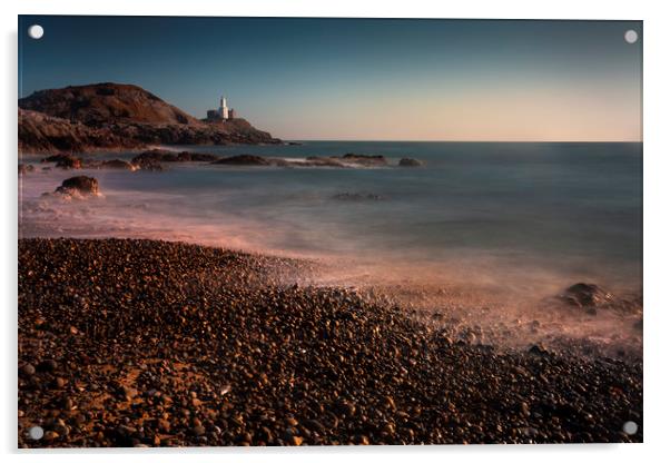 Calm sea on Bracelet Bay Acrylic by Leighton Collins