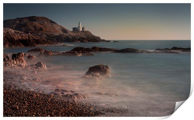 A peaceful morning at Bracelet Bay Print by Leighton Collins
