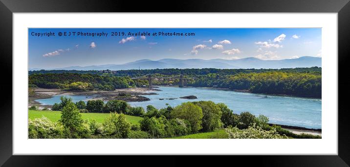 The Menai Straits and the Mountains of Snowdonia Framed Mounted Print by E J T Photography