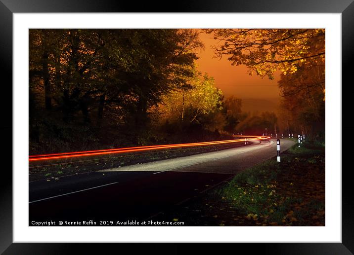 Autumn Night Drive Framed Mounted Print by Ronnie Reffin