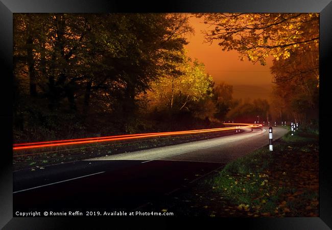 Autumn Night Drive Framed Print by Ronnie Reffin