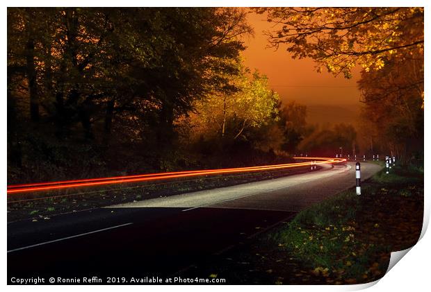Autumn Night Drive Print by Ronnie Reffin