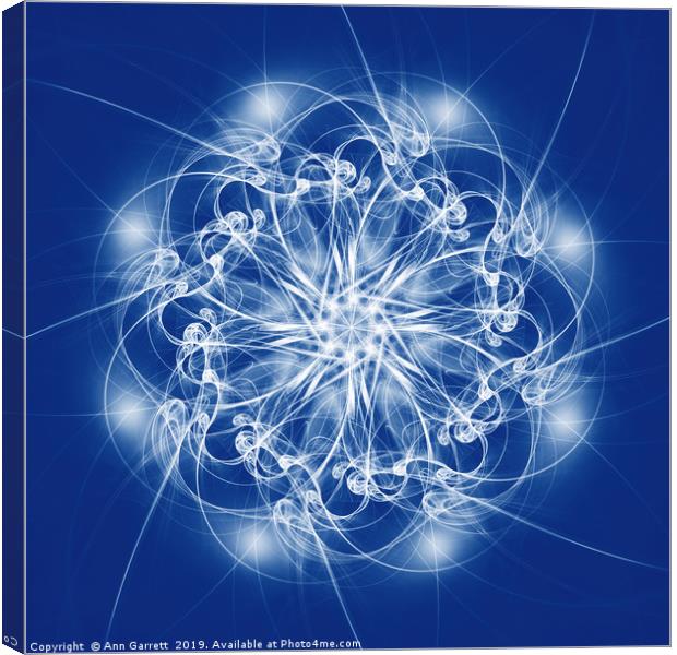 Fractal Ice Star Canvas Print by Ann Garrett
