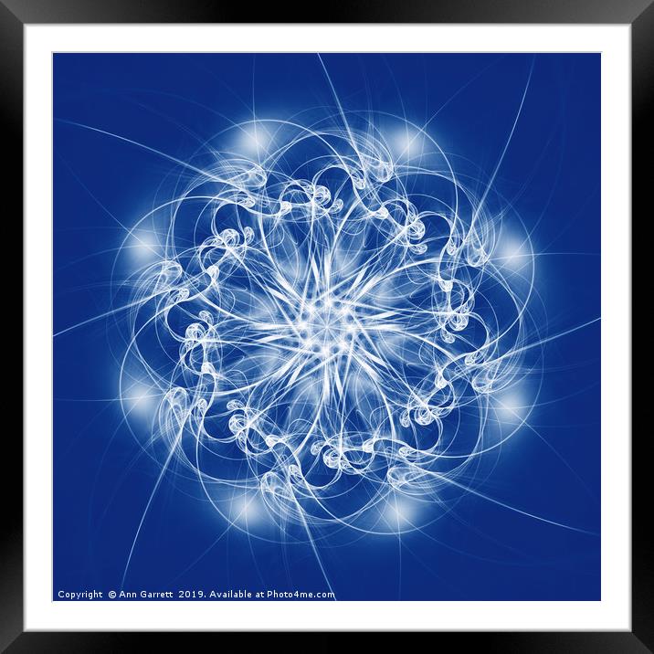 Fractal Ice Star Framed Mounted Print by Ann Garrett