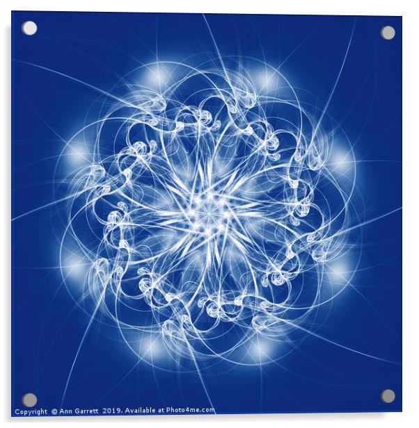 Fractal Ice Star Acrylic by Ann Garrett