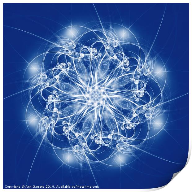 Fractal Ice Star Print by Ann Garrett