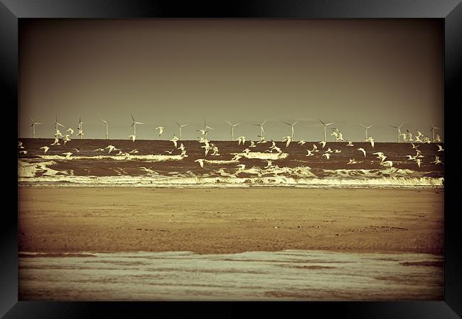 Flock of wind turbines... Framed Print by S Fierros