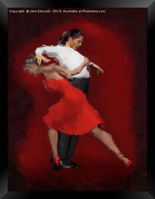 Graceful Pasodoble Dance Framed Print by John Edwards