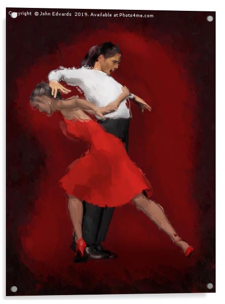 Graceful Pasodoble Dance Acrylic by John Edwards