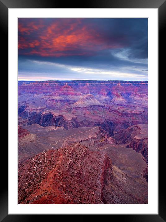 Red Rock Dusk Framed Mounted Print by Mike Dawson