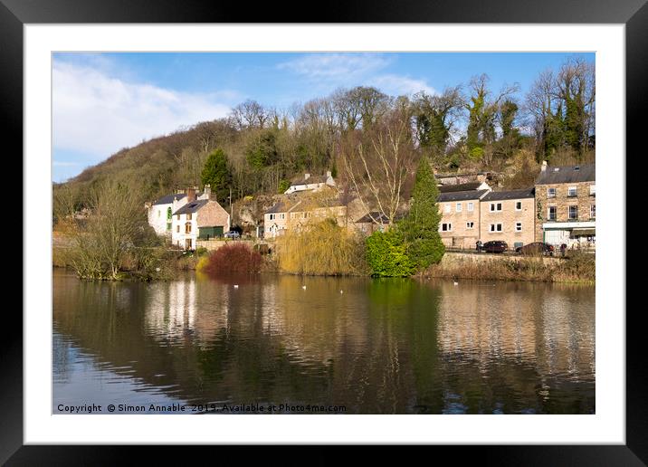 Cromford Village Framed Mounted Print by Simon Annable