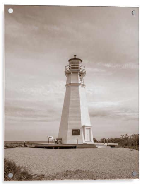 Cape Jourmein Lighthouse, New Brunswick, Canada Acrylic by Mark Llewellyn
