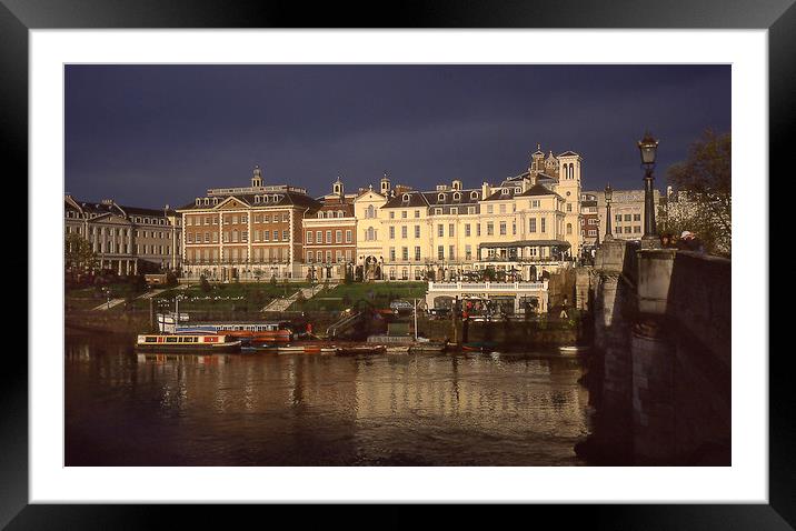 England: Stormy sky over Richmond-on-Thames, Surre Framed Mounted Print by David Bigwood