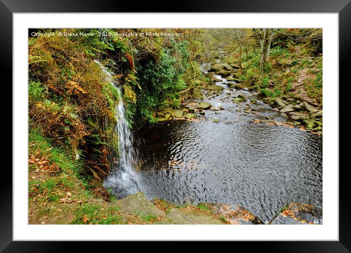 Lumb Falls Yorkshire Framed Mounted Print by Diana Mower