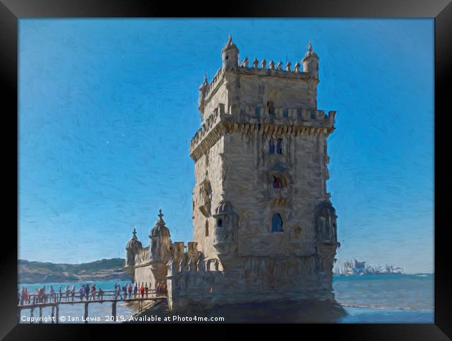 The Belem Tower Lisbon Framed Print by Ian Lewis