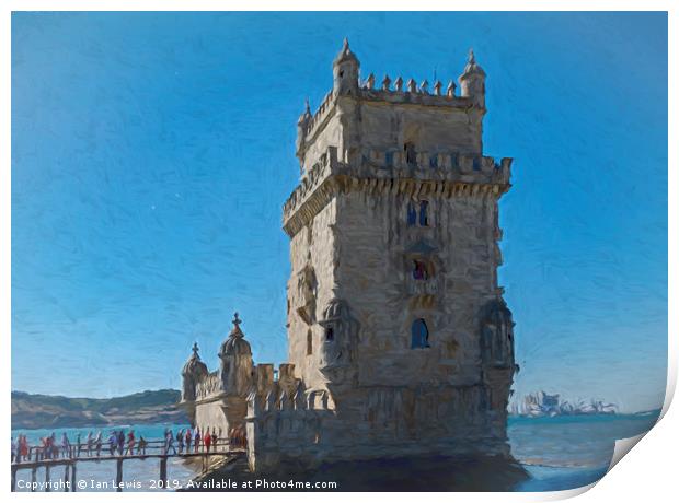 The Belem Tower Lisbon Print by Ian Lewis