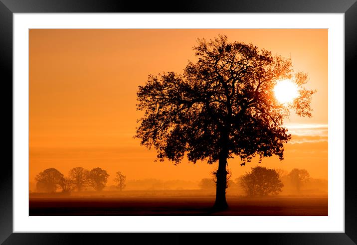 A Rural Norfolk Sunrise Framed Mounted Print by Darren Burroughs