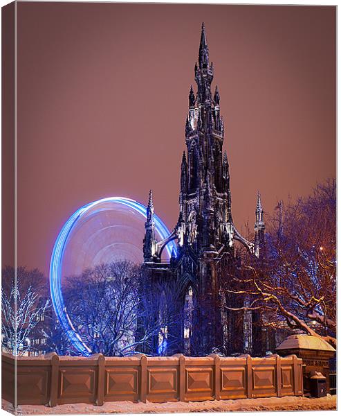 Scott Monument during the winter festival Canvas Print by Keith Thorburn EFIAP/b
