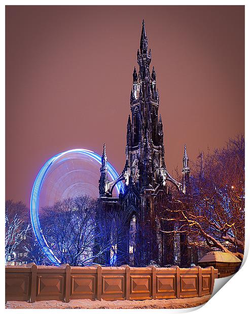 Scott Monument during the winter festival Print by Keith Thorburn EFIAP/b