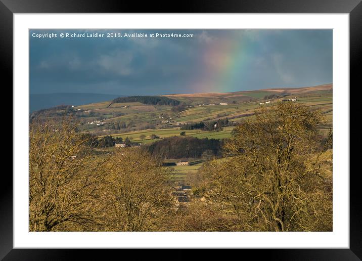 Winter Sun and Rainbow over Eggleston, Teesdale Framed Mounted Print by Richard Laidler