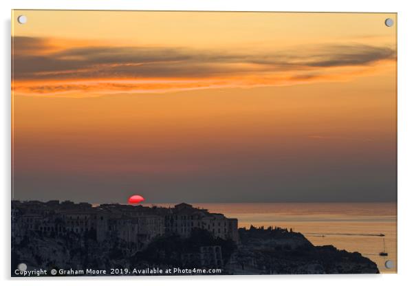 Tropea sunset Acrylic by Graham Moore