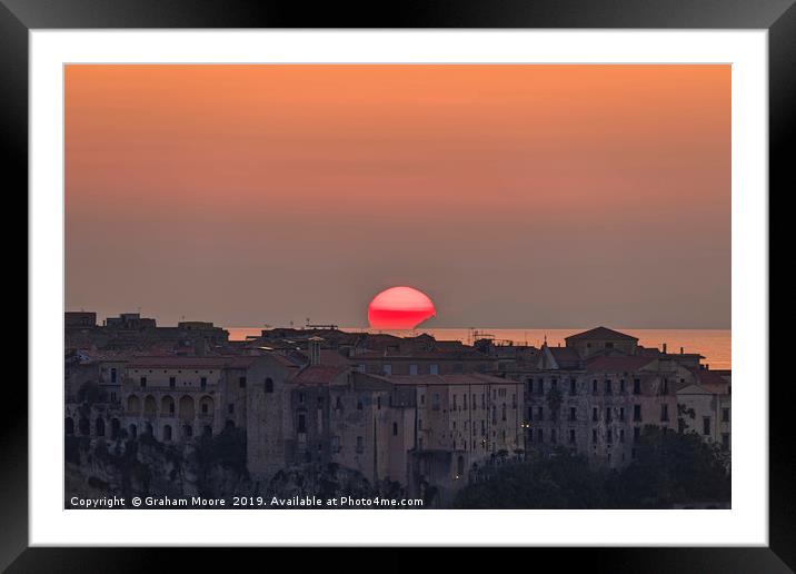 Tropea sunset Framed Mounted Print by Graham Moore