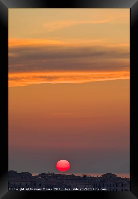 Tropea sunset Framed Print by Graham Moore