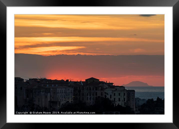 Tropea sunset Framed Mounted Print by Graham Moore