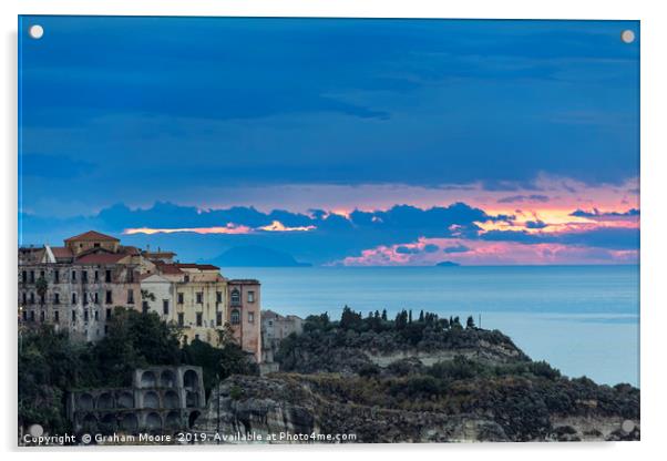 Tropea sunset Acrylic by Graham Moore