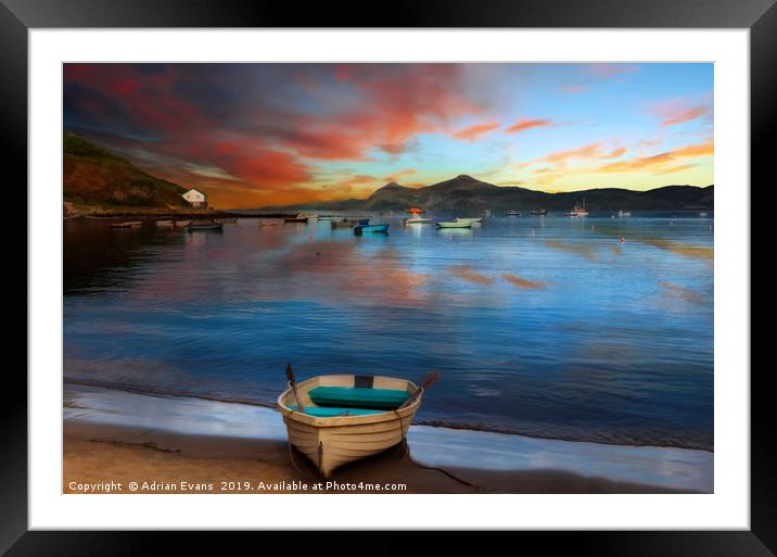 Morfa Nefyn Boats Llyn Peninsula Wales Framed Mounted Print by Adrian Evans
